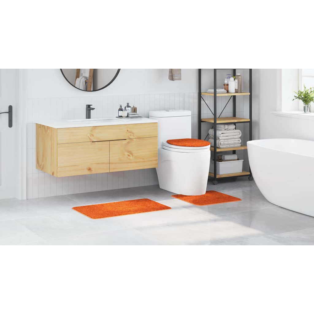 Conjunto de Tapetes de Banho Antiderrapantes 3 pcs Laranja