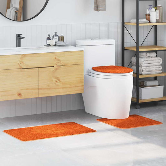 Conjunto de Tapetes de Banho Antiderrapantes 3 pcs Laranja