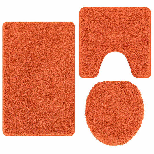 Conjunto de Tapetes de Banho Antiderrapantes 3 pcs Laranja