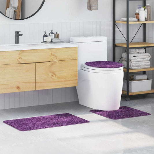 Conjunto de Tapetes de Banho Antiderrapantes 3 pcs Roxo