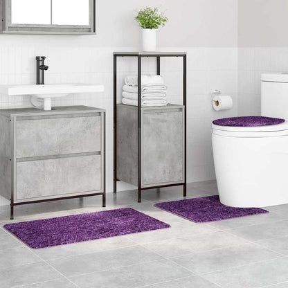 Conjunto de Tapetes de Banho Antiderrapantes 3 pcs Roxo