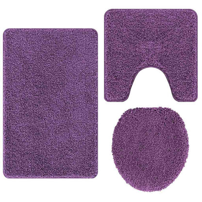 Conjunto de Tapetes de Banho Antiderrapantes 3 pcs Roxo