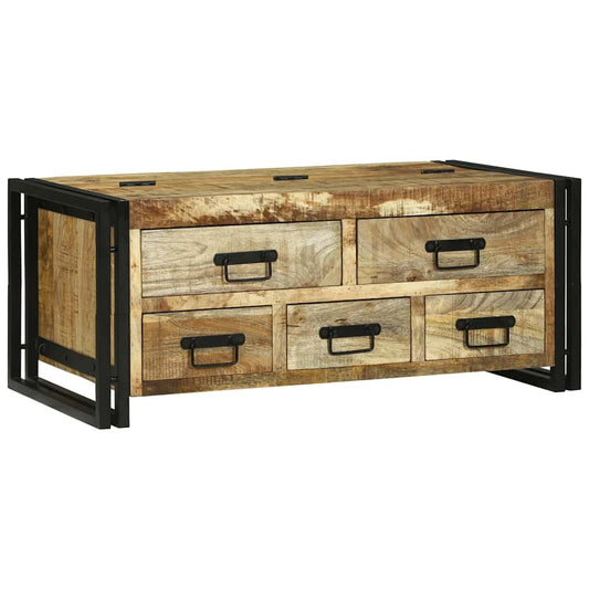 Mesa de centro Castanho Madeira de mangueira áspera maciça