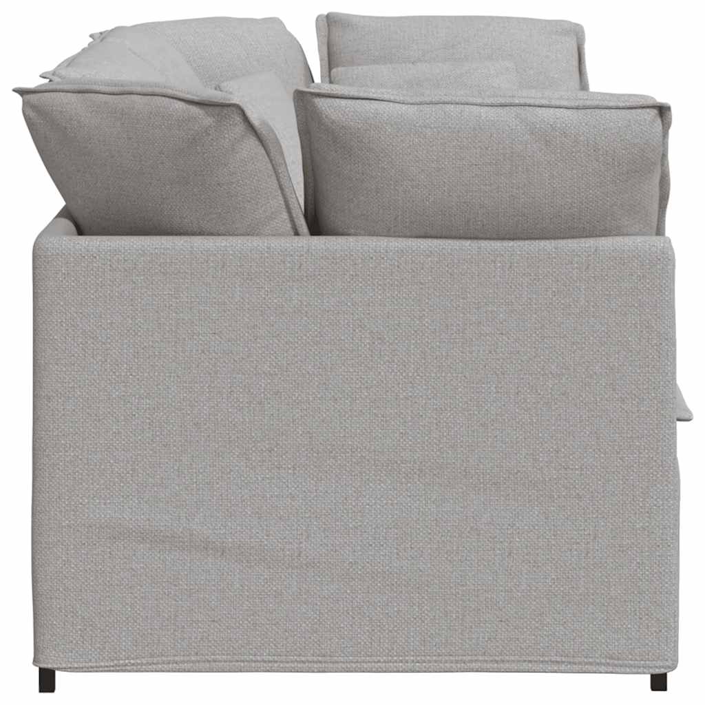 Sofá modular com almofadas tecido cinzento nublado