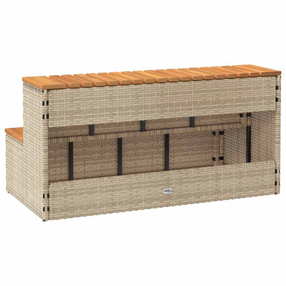 Degrau p/ hidromassagem 100x50x50,5 cm PE e acácia maciça bege