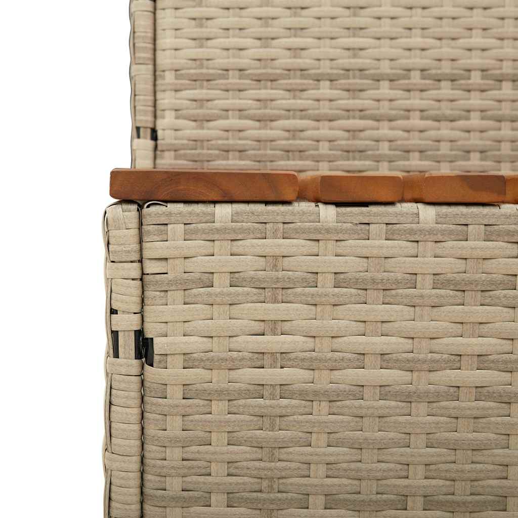 Degrau p/ hidromassagem 100x50x50,5 cm PE e acácia maciça bege