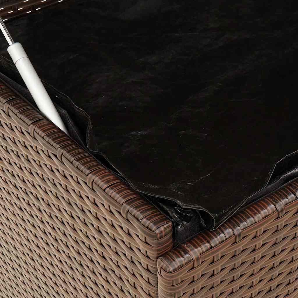 Caixa de arrumação com rodas 110x55x73 cm vime PE castanho