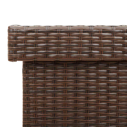 Caixa de arrumação com rodas 110x55x73 cm vime PE castanho