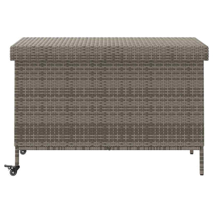 Caixa de arrumação com rodas 110x55x73 cm vime PE cinzento