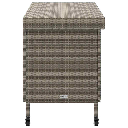 Caixa de arrumação com rodas 110x55x73 cm vime PE cinzento