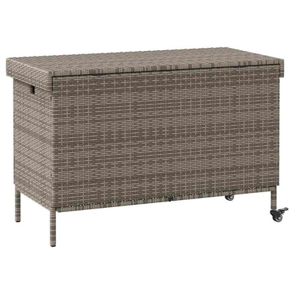 Caixa de arrumação com rodas 110x55x73 cm vime PE cinzento