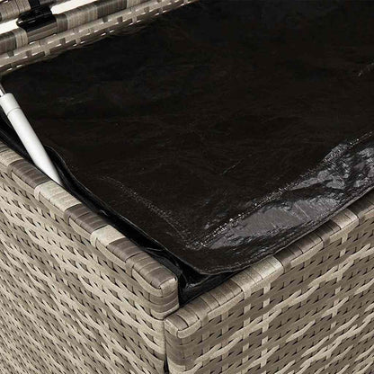 Caixa de arrumação com rodas 110x55x73 cm vime PE cinzento