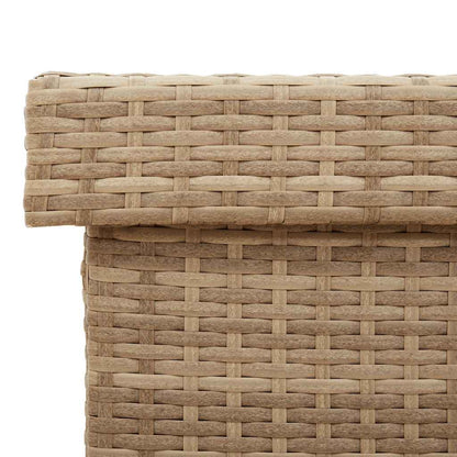 Caixa de arrumação com rodas 110x55x73cm vime PE bege misturado