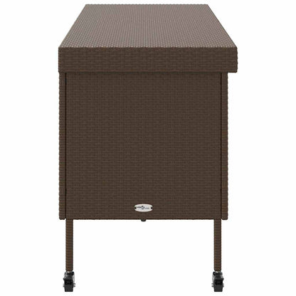 Caixa de arrumação com rodas 160x55x75 cm vime PE castanho