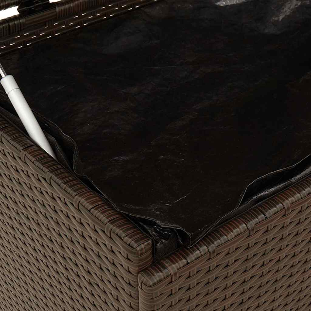 Caixa de arrumação com rodas 160x55x75 cm vime PE castanho