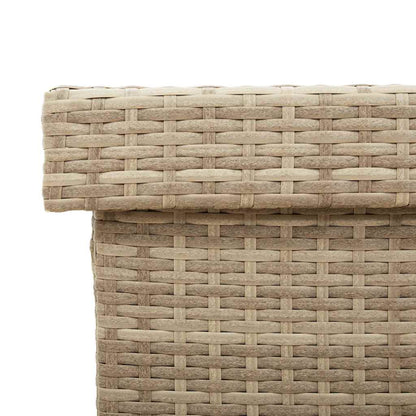 Caixa de arrumação jardim com rodas 160x55x75 cm vime PE bege