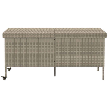 Caixa de arrumação com rodas 160x55x75 cm vime PE cinza-claro