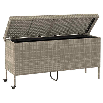 Caixa de arrumação com rodas 160x55x75 cm vime PE cinza-claro