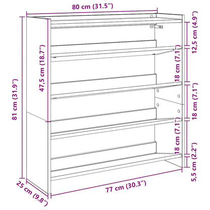 Sapateira 80x25x81 cm derivados de madeira branco