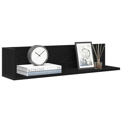 Estantes de parede 2 pcs 75x16,5x16,5cm derivados madeira preto