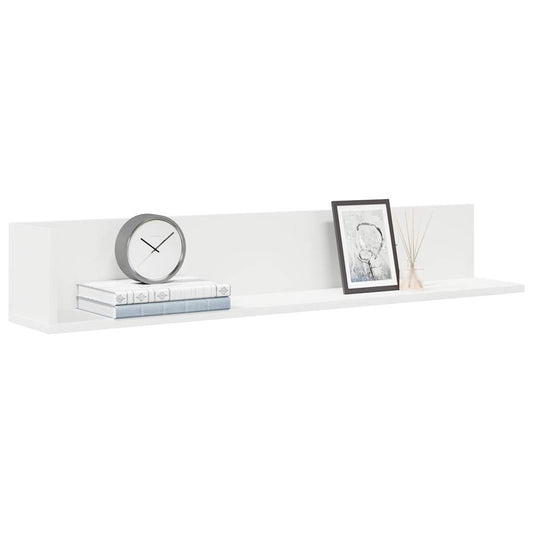 Estantes parede 2pcs 100x16,5x16,5 cm derivados madeira branco