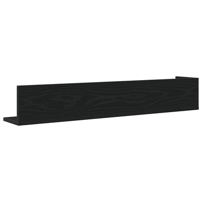 Prateleiras parede 2pcs 100x16,5x16,5cm derivados madeira preto