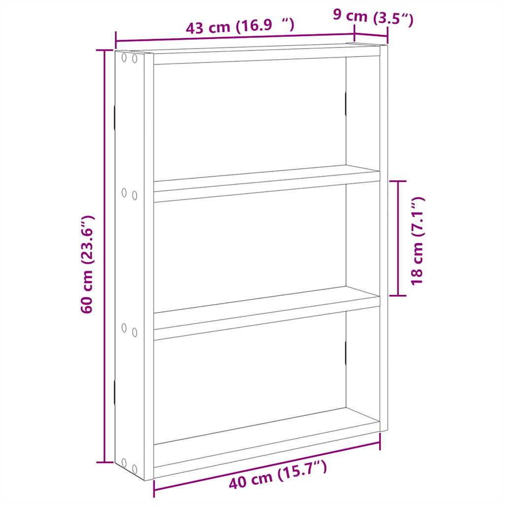 Prateleira de parede 43x9x60 cm derivados de madeira branco