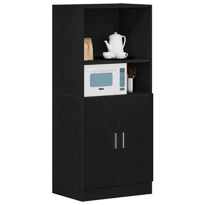 Armário de cozinha 57x41,5x131,5 cm derivados de madeira preto