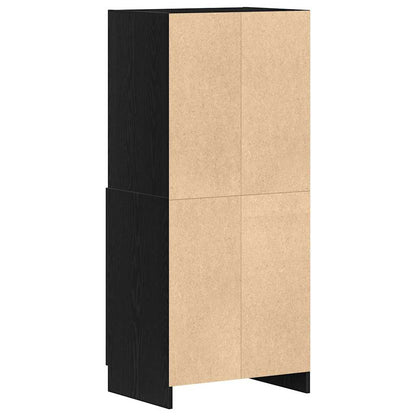 Armário de cozinha 57x41,5x131,5 cm derivados de madeira preto