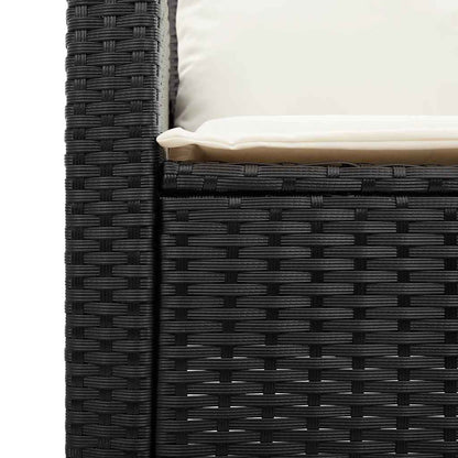 4 pcs conjunto de sofás para jardim c/ almofadões vime PE preto
