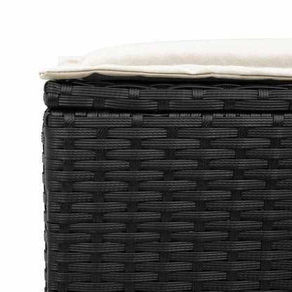 4 pcs conjunto de sofás para jardim c/ almofadões vime PE preto