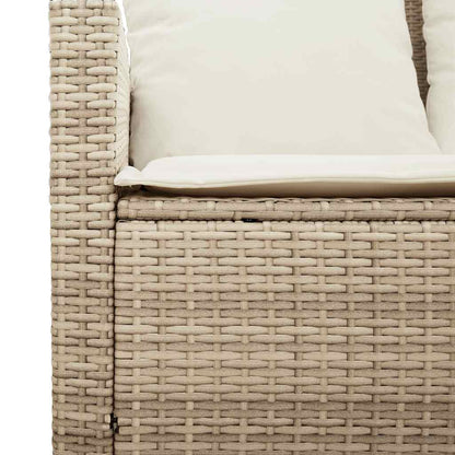 4 pcs conjunto de sofás para jardim c/ almofadões vime PE bege