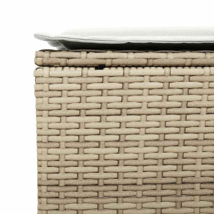 4 pcs conjunto de sofás para jardim c/ almofadões vime PE bege