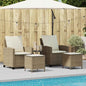 4 pcs conjunto de sofás para jardim c/ almofadões vime PE bege
