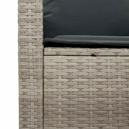 4 pcs conj. sofás jardim c/ almofadões vime PE cinzento-claro