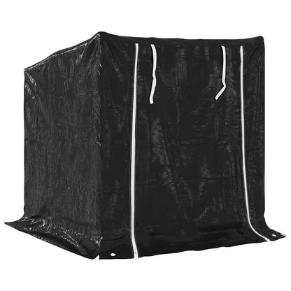 Rack de lenha com tampa de chuva 101x61x110,5cm aço galvanizado