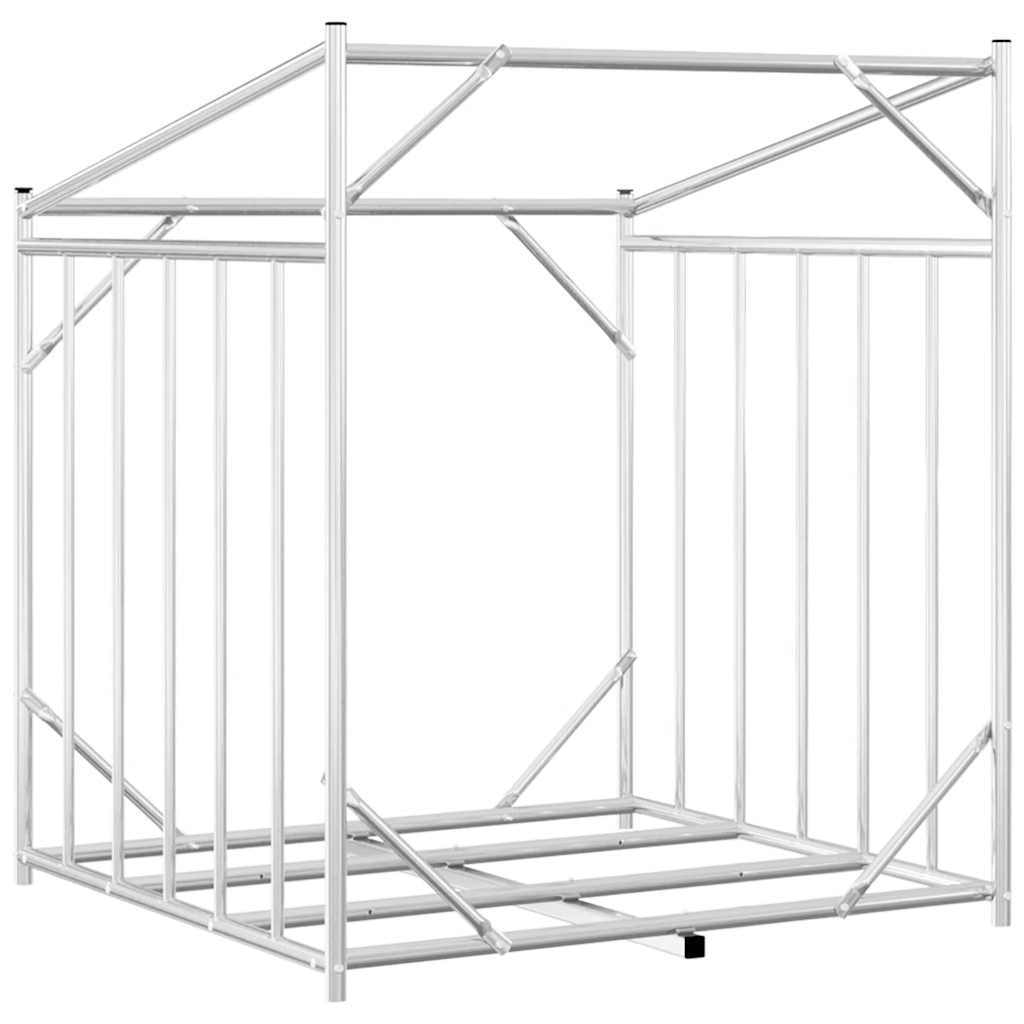 Rack de lenha tampa chuva 100,5x100,5x110,5cm aço galvanizado