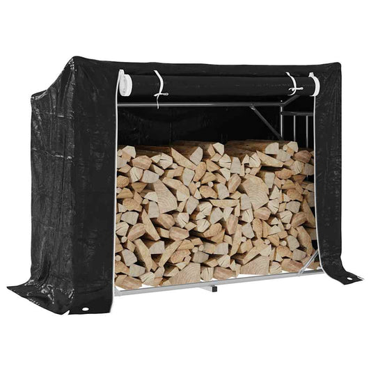 Rack de lenha tampa de chuva 151x60,5x110,5 cm aço galvanizado