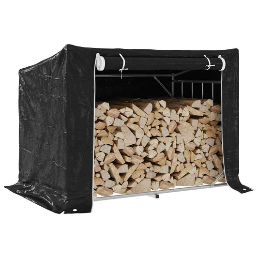 Rack de lenha tampa chuva 150,5x100,5x110,5cm aço galvanizado