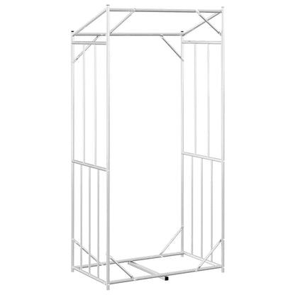 Rack de lenha com tampa de chuva 100x60x200 cm aço galvanizado