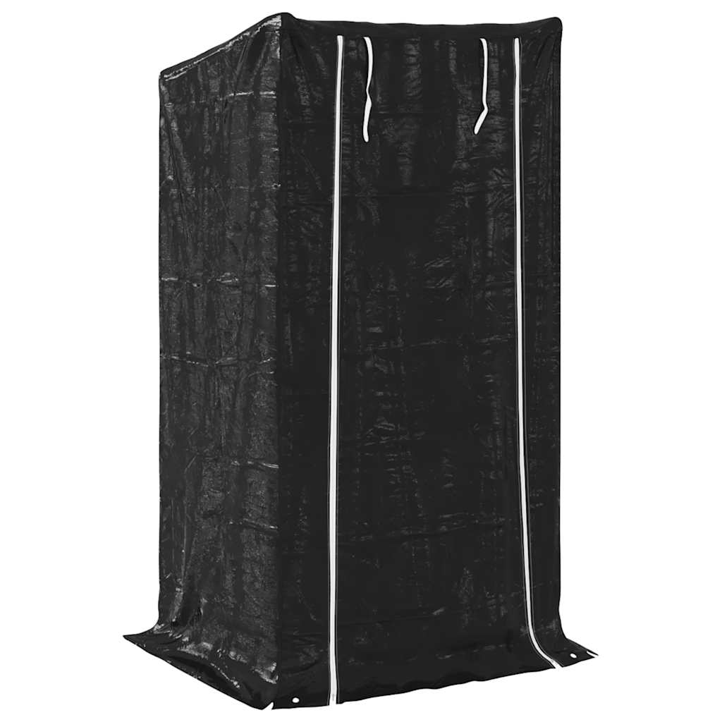 Rack de lenha com tampa de chuva 100x80x200 cm aço galvanizado