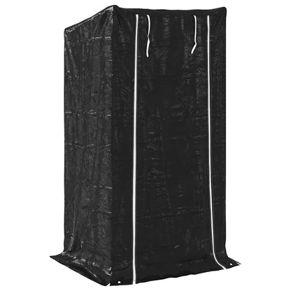 Rack de lenha com tampa de chuva 100x80x200 cm aço galvanizado
