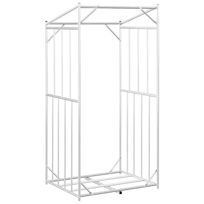 Rack de lenha com tampa de chuva 100x80x200 cm aço galvanizado