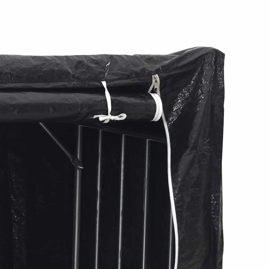 Rack de lenha com tampa de chuva 100x80x200 cm aço galvanizado