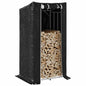 Rack de lenha com tampa de chuva 100x80x200 cm aço galvanizado