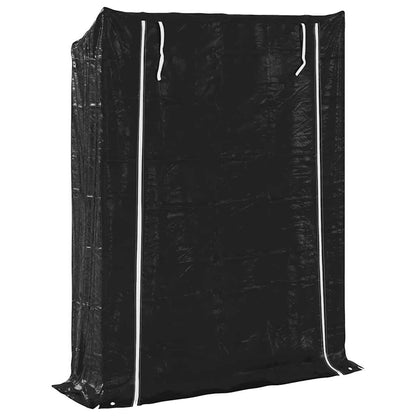 Rack de lenha com tampa de chuva 150x40x200 cm aço galvanizado