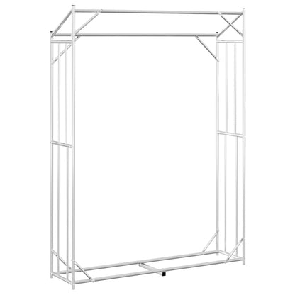 Rack de lenha com tampa de chuva 150x40x200 cm aço galvanizado