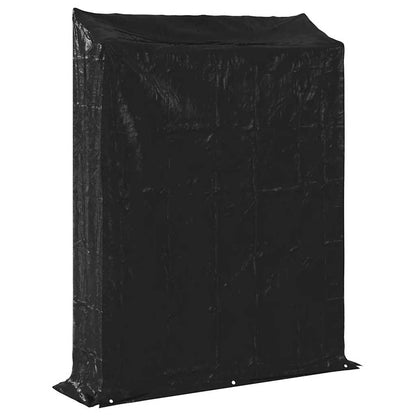 Rack de lenha com tampa de chuva 150x40x200 cm aço galvanizado