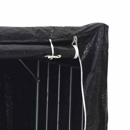 Rack de lenha com tampa de chuva 150x40x200 cm aço galvanizado