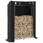 Rack de lenha com tampa de chuva 150x40x200 cm aço galvanizado